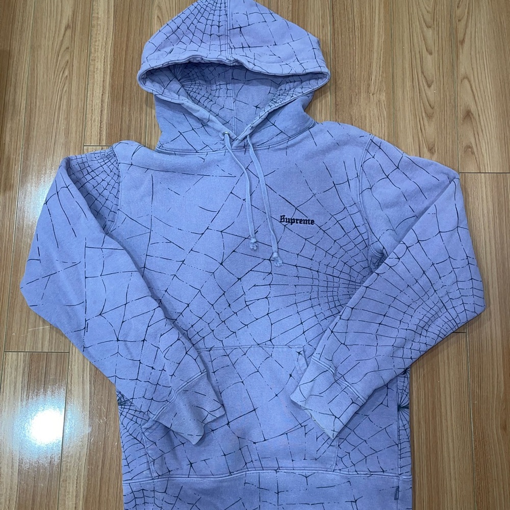 Supreme Purple Spiderweb Hoodie